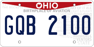 OH license plate GQB2100