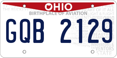 OH license plate GQB2129