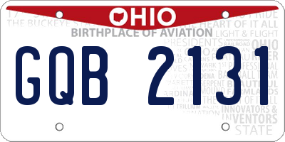 OH license plate GQB2131