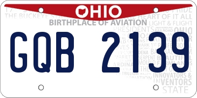 OH license plate GQB2139