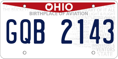 OH license plate GQB2143