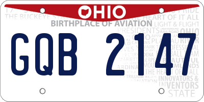 OH license plate GQB2147