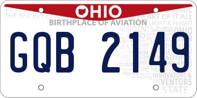 OH license plate GQB2149