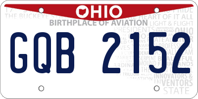 OH license plate GQB2152