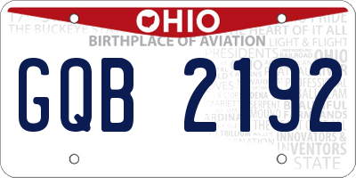 OH license plate GQB2192