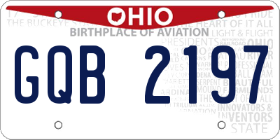 OH license plate GQB2197