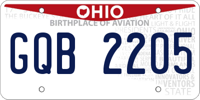 OH license plate GQB2205