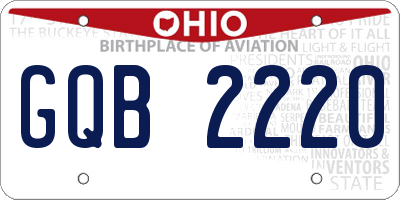OH license plate GQB2220