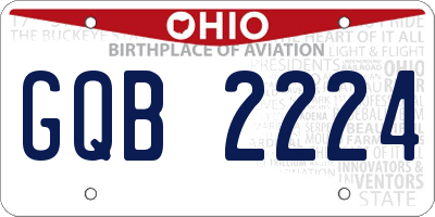 OH license plate GQB2224