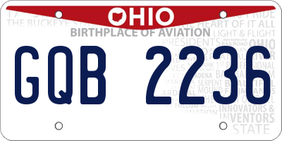 OH license plate GQB2236