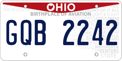 OH license plate GQB2242