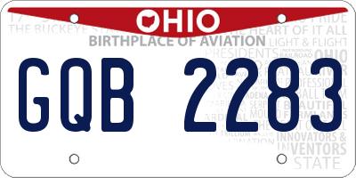 OH license plate GQB2283