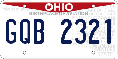 OH license plate GQB2321