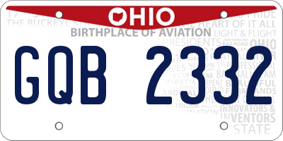OH license plate GQB2332
