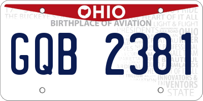 OH license plate GQB2381