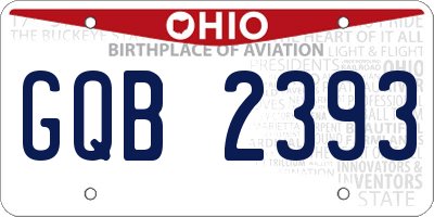 OH license plate GQB2393