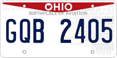 OH license plate GQB2405