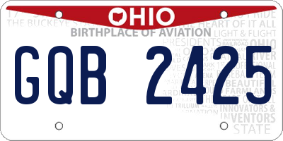 OH license plate GQB2425