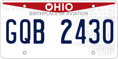 OH license plate GQB2430