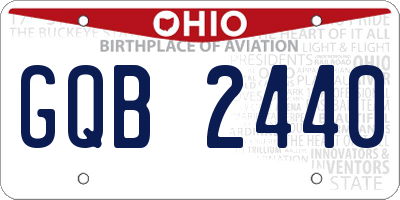 OH license plate GQB2440