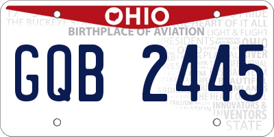 OH license plate GQB2445