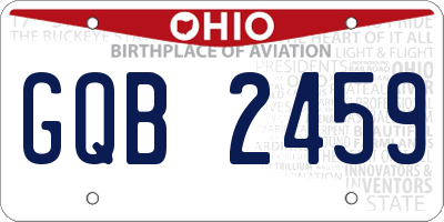 OH license plate GQB2459