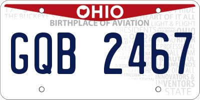 OH license plate GQB2467