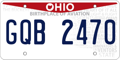 OH license plate GQB2470