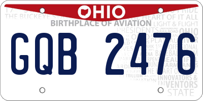 OH license plate GQB2476