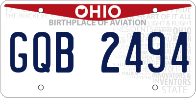 OH license plate GQB2494