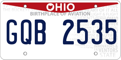 OH license plate GQB2535