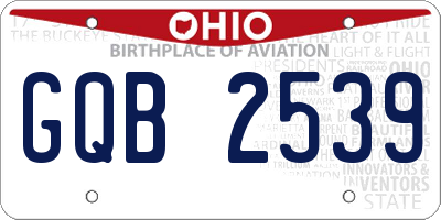 OH license plate GQB2539