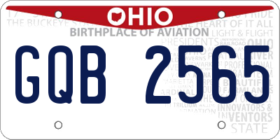 OH license plate GQB2565
