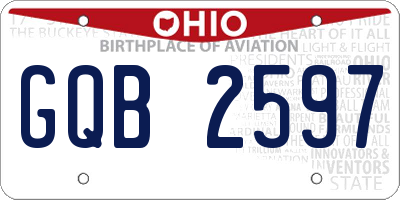 OH license plate GQB2597