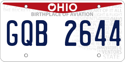 OH license plate GQB2644
