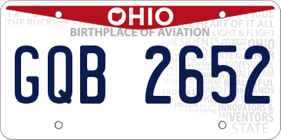 OH license plate GQB2652