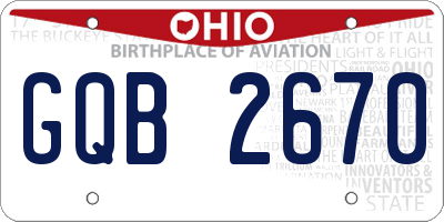 OH license plate GQB2670