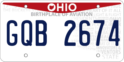 OH license plate GQB2674