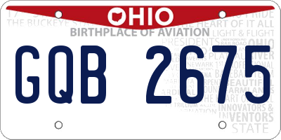 OH license plate GQB2675