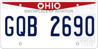 OH license plate GQB2690