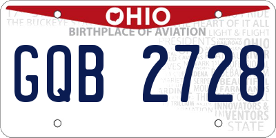 OH license plate GQB2728