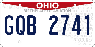 OH license plate GQB2741