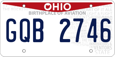 OH license plate GQB2746