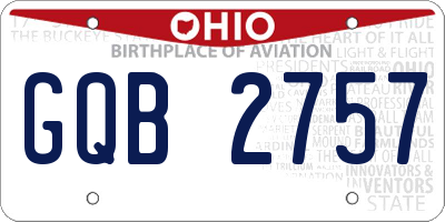 OH license plate GQB2757