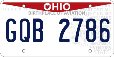 OH license plate GQB2786