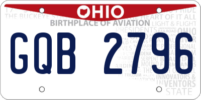 OH license plate GQB2796