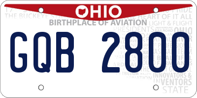 OH license plate GQB2800