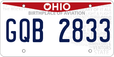 OH license plate GQB2833