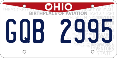 OH license plate GQB2995