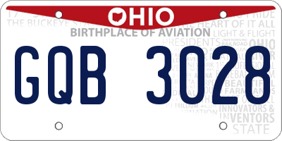 OH license plate GQB3028